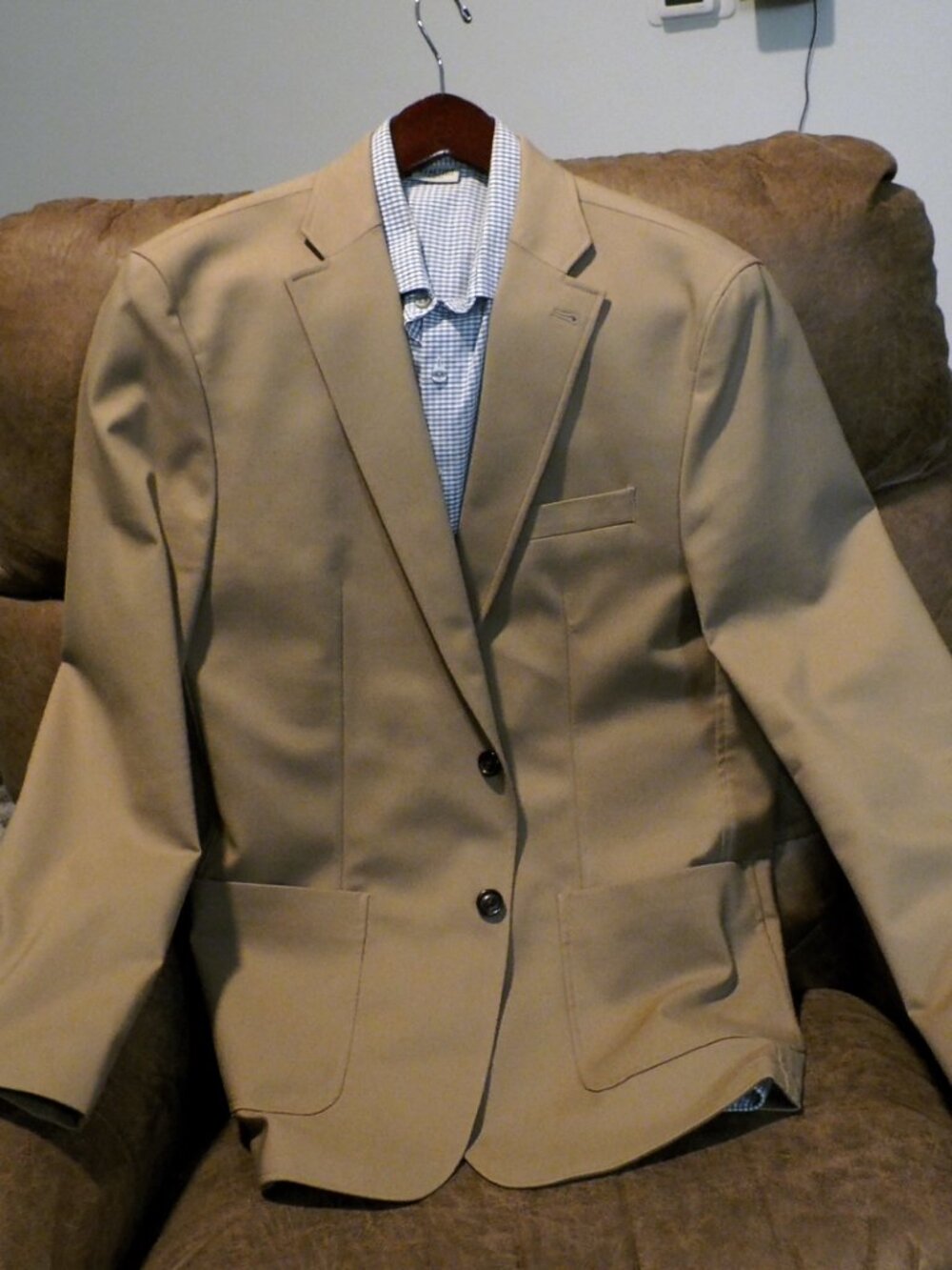 Tan Crosby & Howard 2 Button Flex Blazer & Kenneth Cole Reaction Dress Shirt
